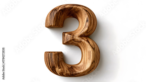 A meticulously crafted wooden number 