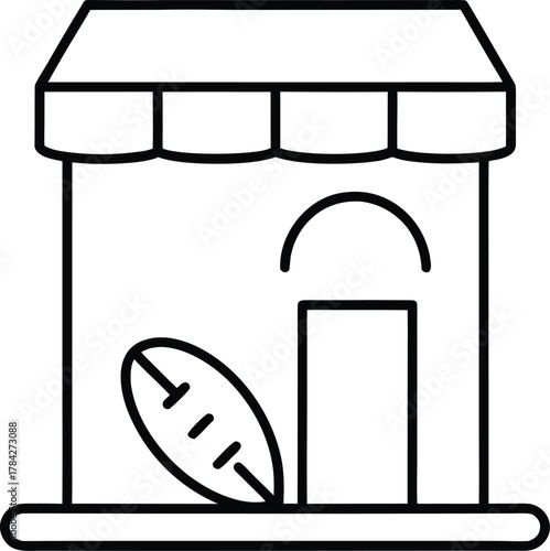 Artisan Bread Shop Line Art Transparent Background