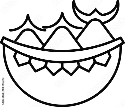 Brazilian Carnival Street Snacks Line Art Transparent Background