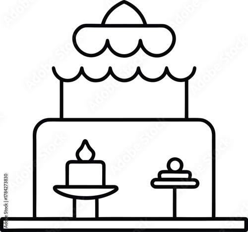 Cake Shop Display Line Art Transparent Background