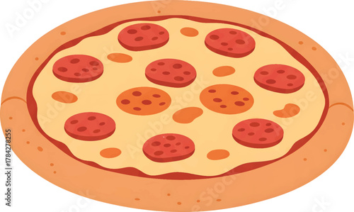 Vector Illustration Delicious Classic Pepperoni Pizza