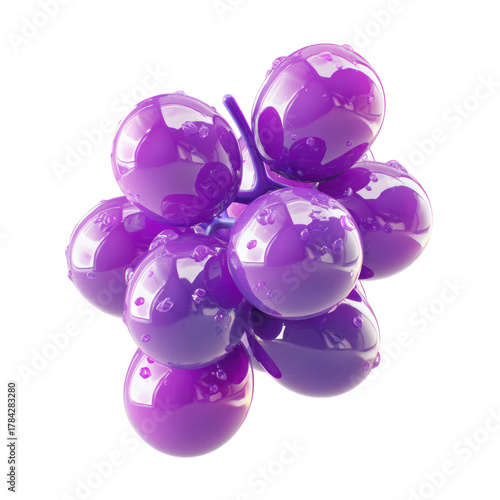 Purple Grapes Fruit Still life Black.