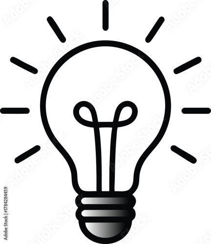 AI generated vector illustration of
 light bulb icon of bright idea and creativity