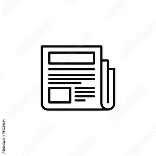 Newspaper Icon. News, Media, Press, Article, Journalism Symbol Outline Design