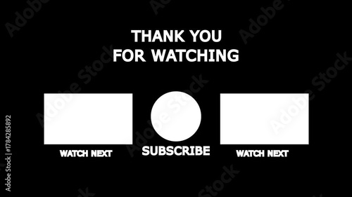 End screen theme. Simple animated end screen. thanks for watching subscribe like comment share. YouTube End Screen. End screen video template, channel. Social media.