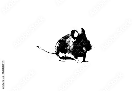 black silhouette of a rat