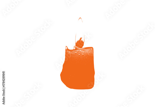 burning candle on a white background