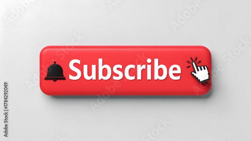 Red Subscribe Button with bell and cursor