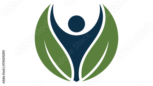 Healthy human in leaves logo icon
