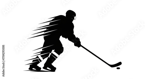 Hockey player mascot logo design illustration