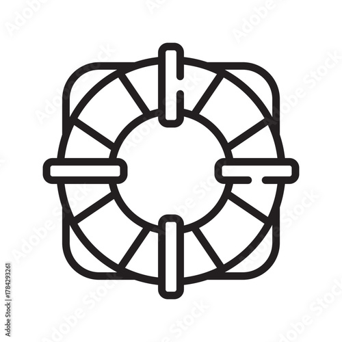 A stylized gas stove grate design featuring circular  square elements