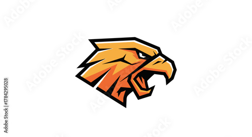 Modern minimalist vector icon of a [Mascot, e.g., 'eagle', 'tiger', 'panther']. Geometric, angular style. Single color, bold lines. Isolated on white background. Perfect for a sports team logo.