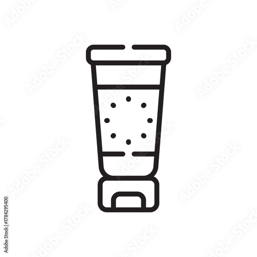 Drawing of a tube of bubbling lotion with a lid