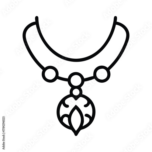 Necklace icon with ornate pendant