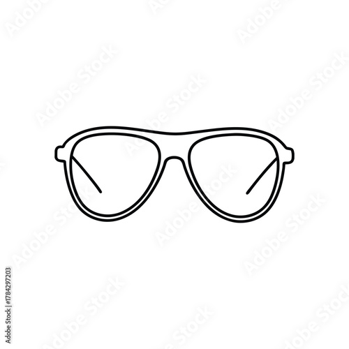 Outline of aviator sunglasses black lines