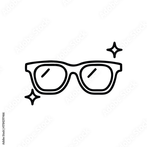 Sunglasses are centered adorned with two small stars on opposite corners