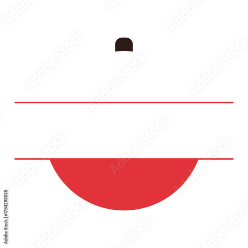 Simple Flat Color Vector Illustration of a Red Fire Truck (Fire Engine) with a Ladder and Siren, Side View