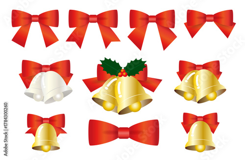 リボンとリボンのついたベルのセット
