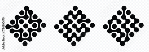 Metaball pattern. Vector Connect Circle Shapes with Geometric Dots. Modern geometric shapes of liquid connected drops. Vector illustration. eps 10