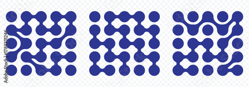 Metaball pattern. Vector Connect Circle Shapes with Geometric Dots. Modern geometric shapes of liquid connected drops. Vector illustration. eps 10