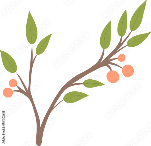Leaf for national bird day flat vector with cute bird art