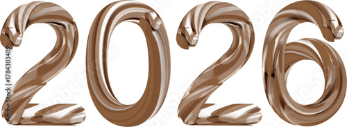 2026 typography, Khaari, white, colored ribbon and glassy style 