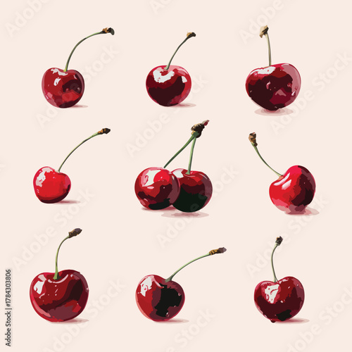 cherries seamless pattern