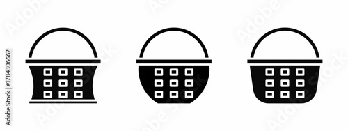 Basket icon set. Vector symbol. Illustration of basket. Basket. Vector illustration. Stock vector.