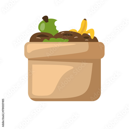 Compost bin icon, composting vector icon illustration, compost clip art, fertilizer bag vector icon, building a compost bin, make a composter, organic waste recycling
