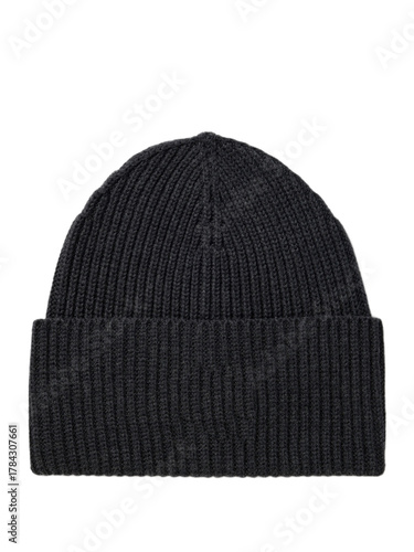 knitted beanie hats mockup isolated on white background.