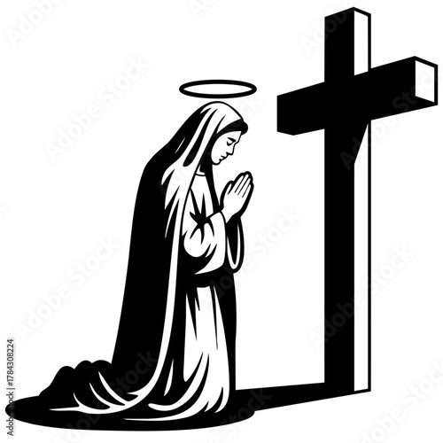 Praying at the cross