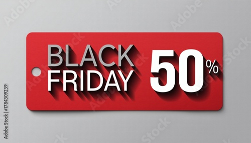 50% Off Black Friday Discount Label