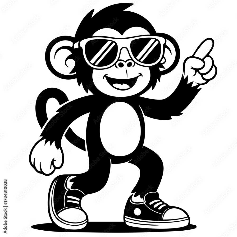 Obraz premium Dancing Monkey Cartoon