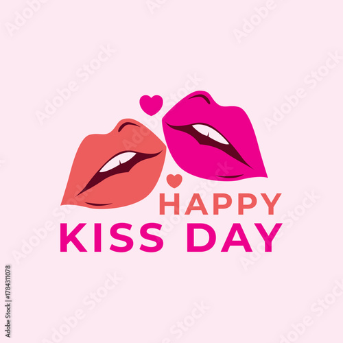 logo simple happy kiss day vector icon symbol modern illustration design