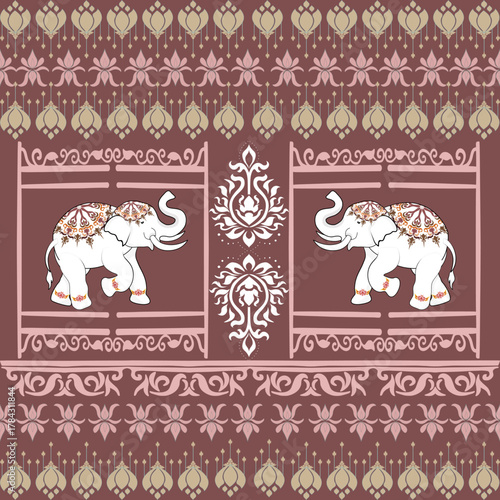 seamless pattern with elephants