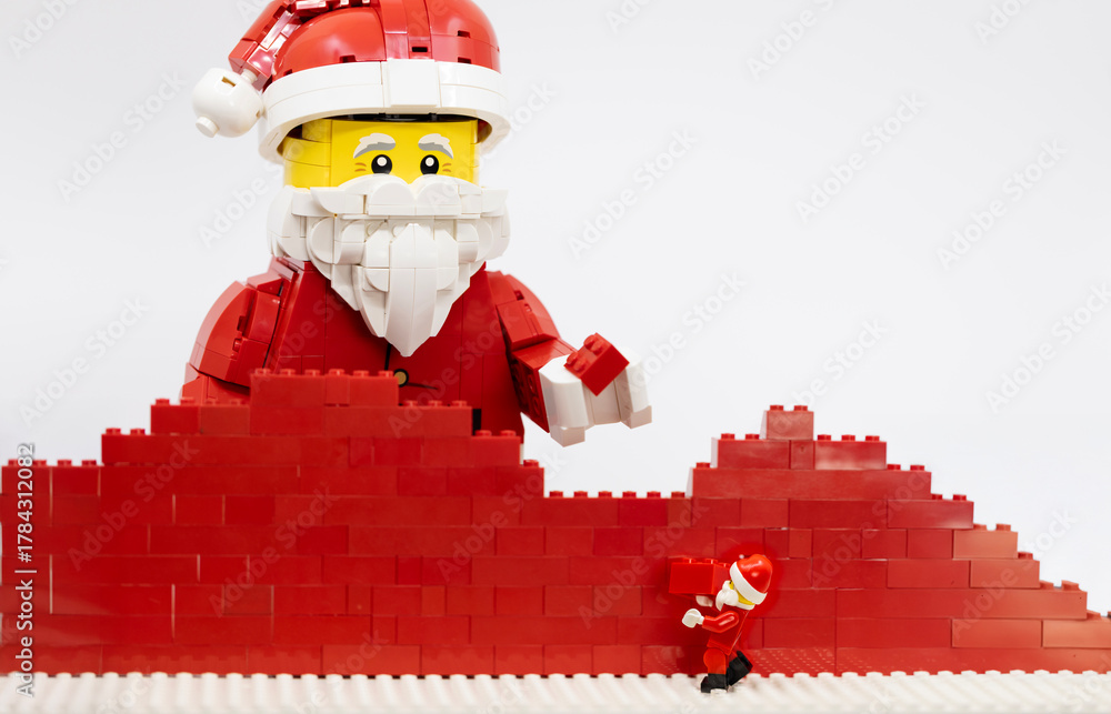 Naklejka premium Hong Kong, November 9 2025: one of Christmas character Santa clause celebrate in Christmas