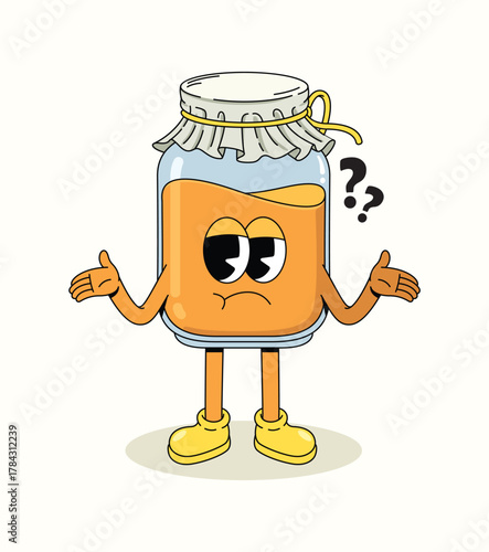 honey confused character groovy cartoon illustration