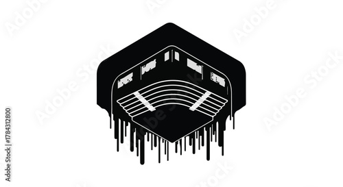 Abstract dark arena with dripping effect, symbolizing decay or transformation