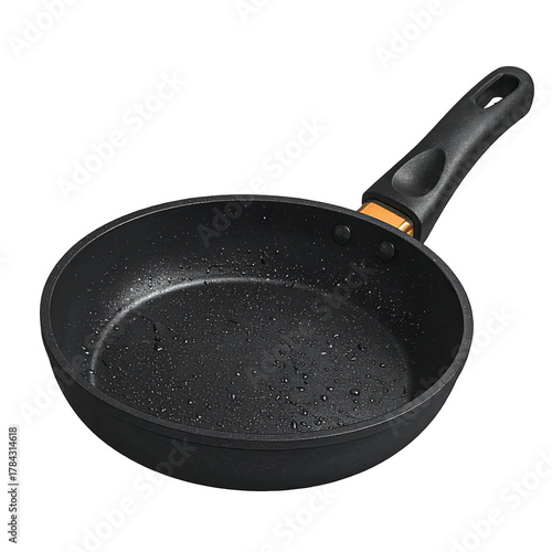 Wallpaper Mural Black Frying Pan with Nonstick Coating and Ergonomic Handle. Torontodigital.ca