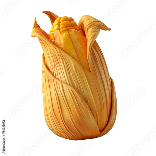 Wallpaper Mural Single ear of corn with husks isolated on white background. Torontodigital.ca