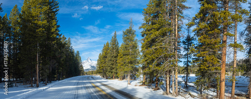 Snow Across Montana Mountain Road