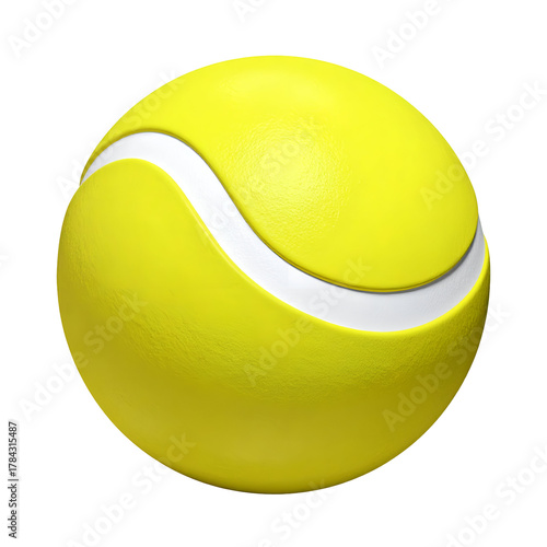 Wallpaper Mural Bright Yellow Tennis Ball with White Seam Isolated on a White Background. Torontodigital.ca