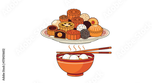 Celebrate Mid-Autumn Festival with delicious mooncakes and warm tangyuan, a delightful cultural treat to share