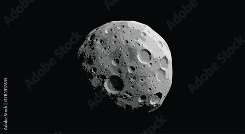 Dramatic asteroid surface with craters and dark space backdrop, perfect for space exploration and science fiction concepts