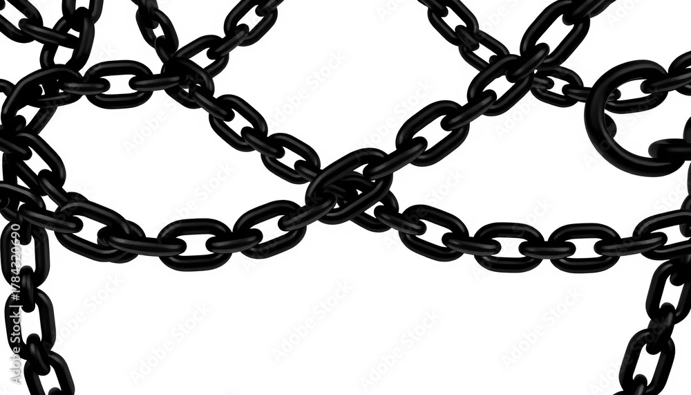 Intricate black chains forming a seamless vector pattern on a white background,  surface,  wallpaper