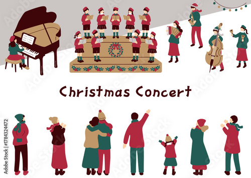 クリスマスコンサートを楽しむ人たち
