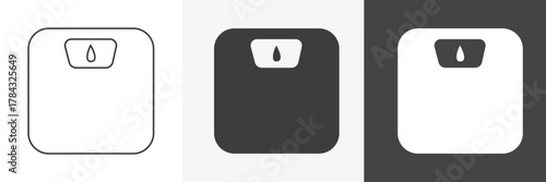 Bathtub icon in outline and solid style with black and white color. Bathroom icon element.
