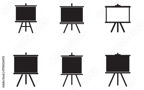 Presentation boards and flip charts on stands for displaying information and engaging meetings in business