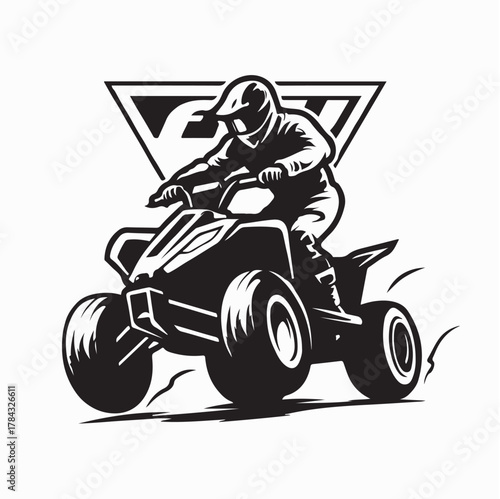 Extreme Sports Racer Riding ATV Vector Image 0n white background