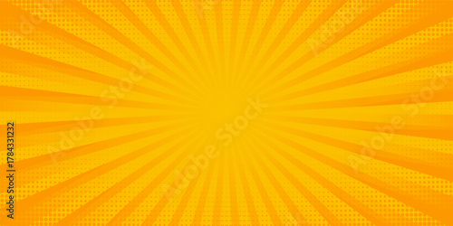 Bright orange and yellow rays background